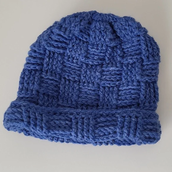 Scarf & Hat Denim Blue Hand Made Crochet 60" x 6" Scarf - Picture 2 of 3